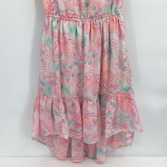 Children’s Place Floral Hi-low Tank Dress Off Shoulder Lined Girls L 10/12 - Picture 3 of 10